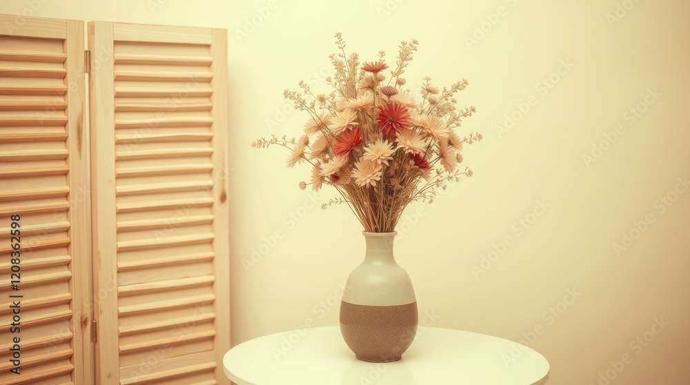 Fototapeta premium Dried Flower Arrangement in Vase Home Decor