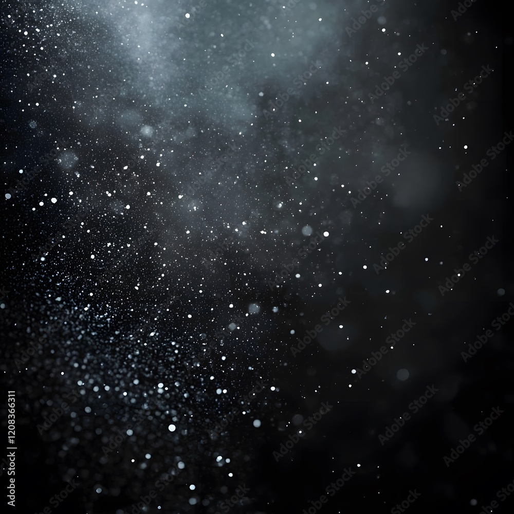 Obraz premium Visual display of shimmering particles against a dark background in a cosmic ambiance