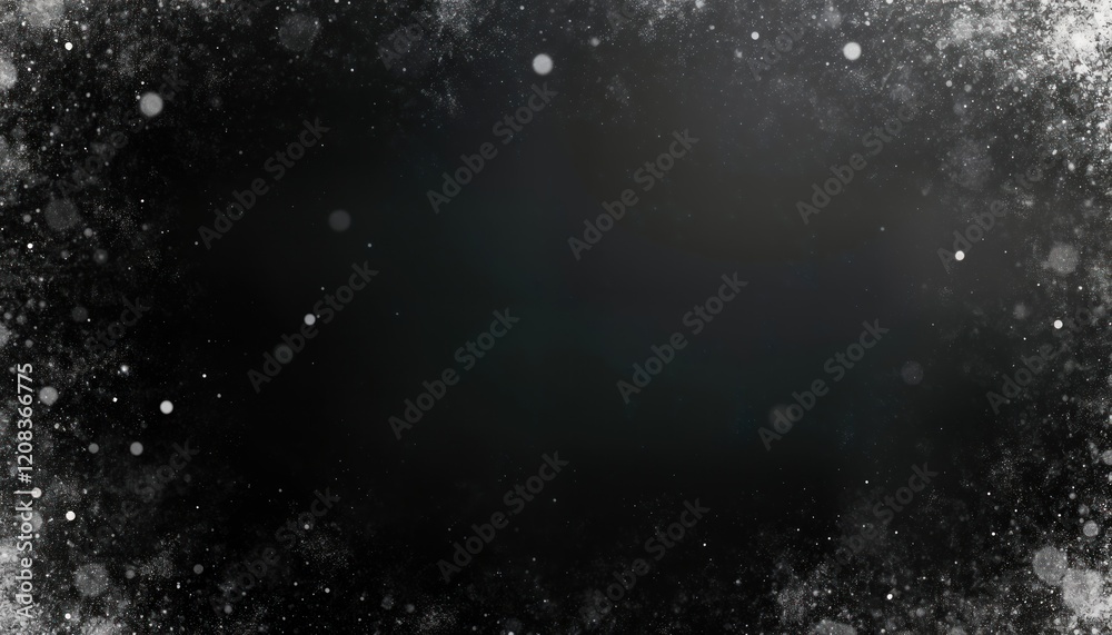 Fototapeta premium Dark abstract background with textured design. Light particles, dust create decorative overlay. Design perfect for photo editing, adding vintage effects. Adaptable to variety of uses. Ideal for
