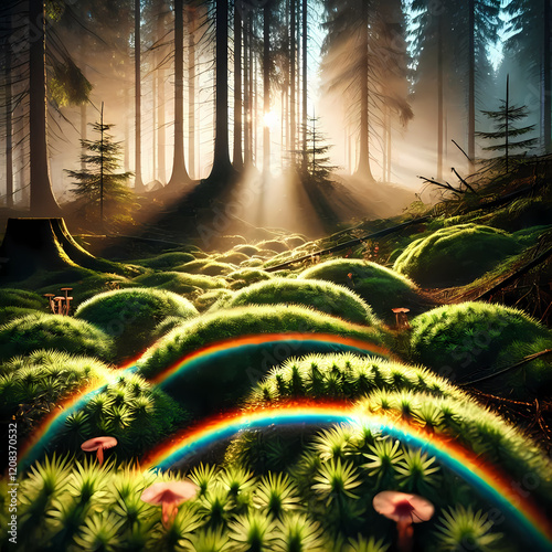 Macro shot of a forest floor