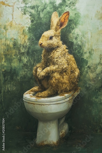 toilet animal artwork bathroom restroom