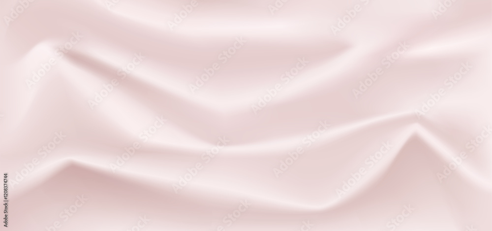 Obraz premium Texture of pink silk. Fabric with smooth pleats background. Textile pattern. Realistic Vector illustration design for product advertising.