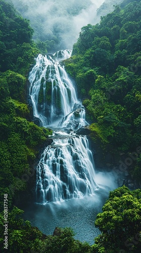 dudhsagar waterfalls in goa inidna landscape photo