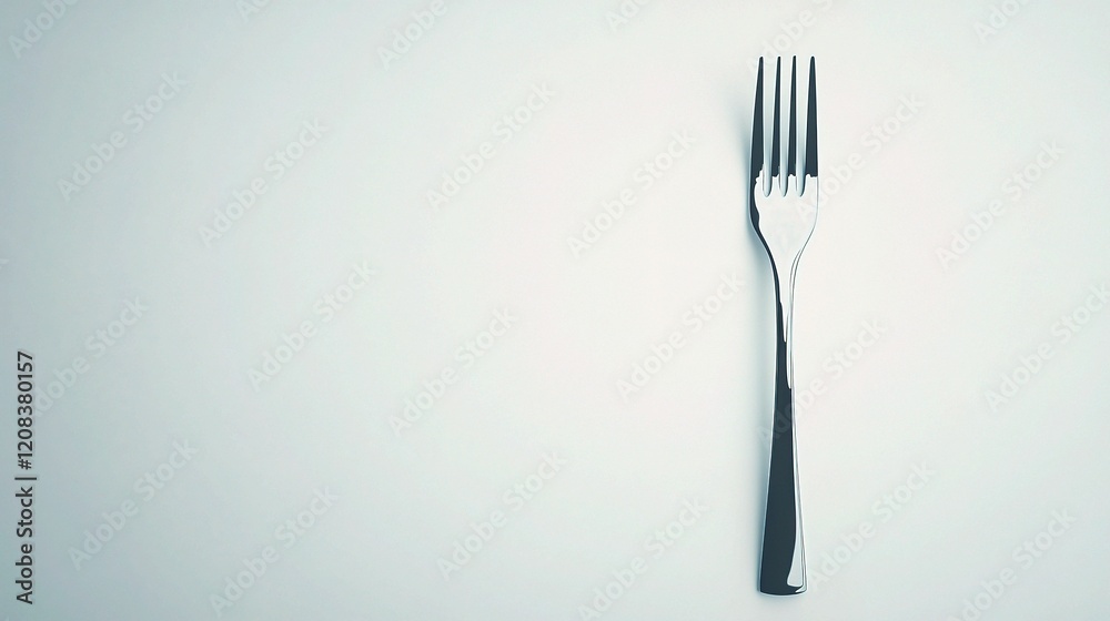 Isolated 3D Vector Illustration of a Clean Fork on White Background Isolated 3D Vector Illustration of a Clean Fork on White Background