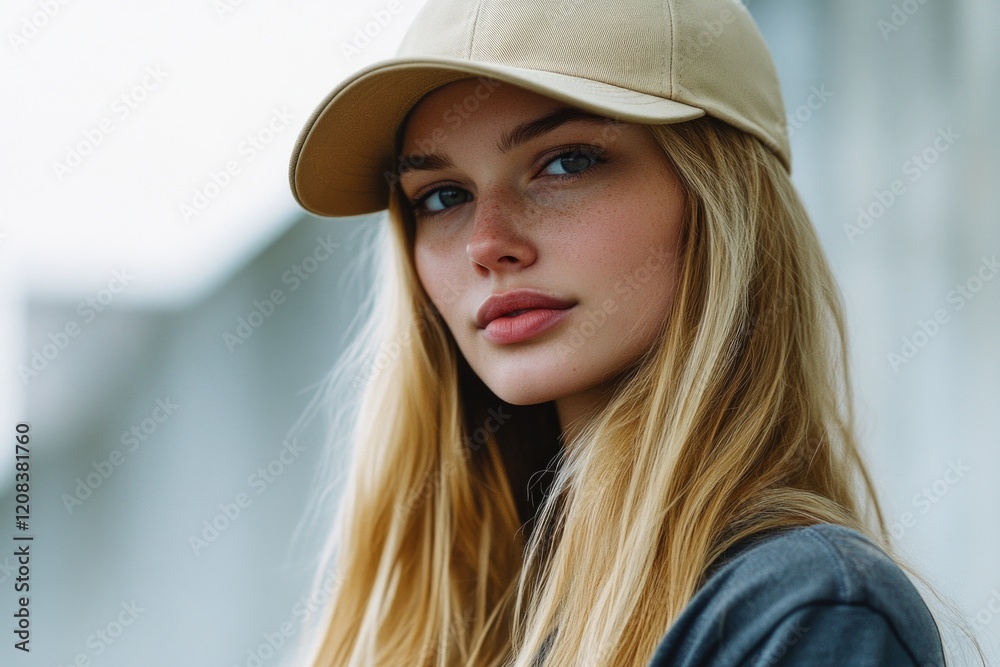 A person wearing a casual outfit and a baseball cap, suitable for everyday use or recreation A person wearing a casual outfit and a baseball cap, suitable for everyday use or recreation