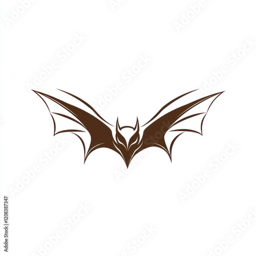 Bat silhouette in flight, isolated on white, perfect for logos, banners or Halloween photo