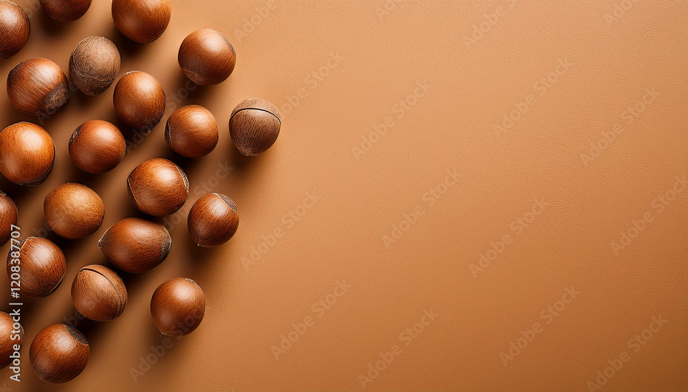 cupuacu nut on a clean solid color surface top view with blank space for text cupuacu nut on a clean solid color surface top view with blank space for text