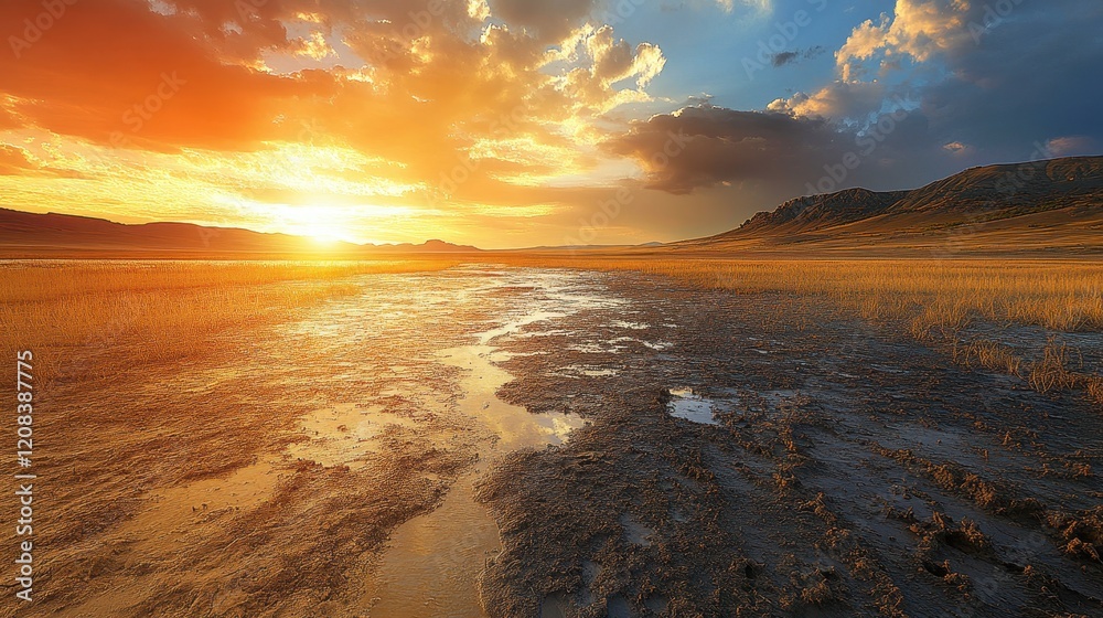 Obraz premium Impact of Global Warming on Water Resources Availability