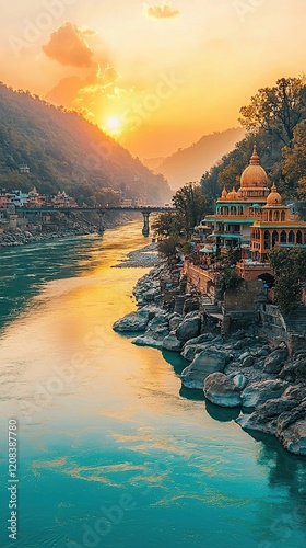 rishikesh ganga riverbanks indian landscape