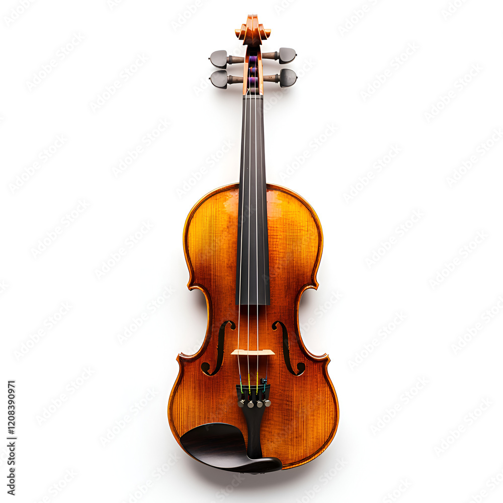 Fototapeta premium Handmade Brown Violin Showcasing Craftsmanship and Acoustic Sound in Music Performance