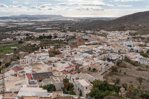 Panoramic of Nijar. Cabo de Gata-Níjar Maritime-Terrestrial Natural Park. Almeria