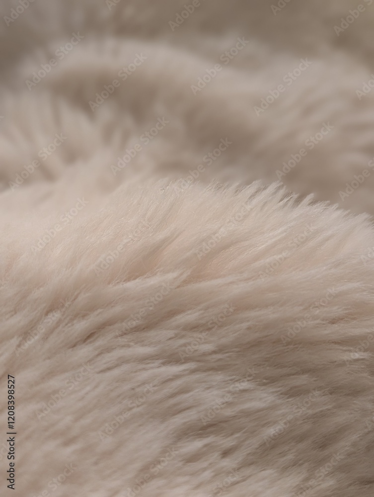 Close-Up of Beige Soft Fur Texture with Gentle Waves and Natural Patterns Close-Up of Beige Soft Fur Texture with Gentle Waves and Natural Patterns