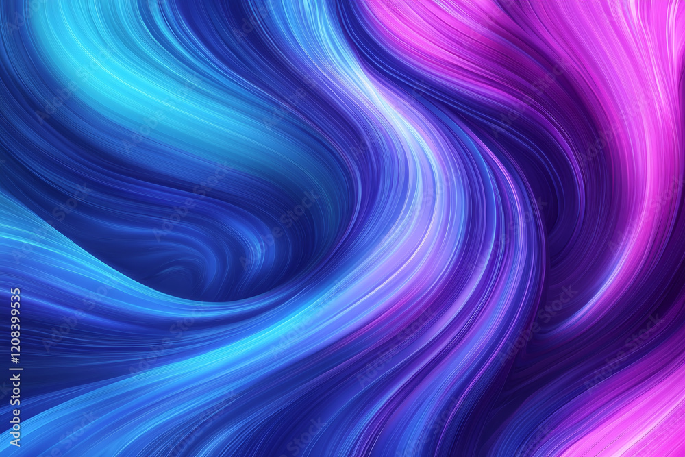 Fototapeta premium Futuristic Neon Waves with Glowing Abstract Curves, Vibrant Colors, and Digital Art Aesthetics for Modern Design and Dynamic Light Patterns