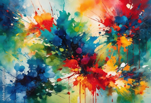 vibrant watercolor splashes textured backgrounds creating dynamic visual display colors patterns, abstract, art, artwork, brush, canvas, hues, composition