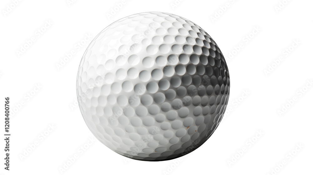 Classic white golf ball with textured dimples, perfect for sports or leisure visuals, studio view, isolated on transparent background. Classic white golf ball with textured dimples, perfect for sports or leisure visuals, studio view, isolated on transparent background.