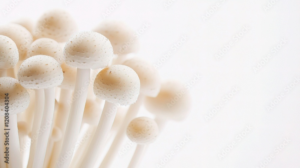 Realistic Enoki Mushroom Isolated on White Background for Stock Use