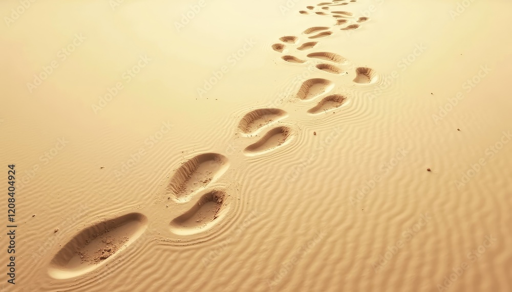 A trail of footprints in the sand one set disappearing. Motherless illustration, HD Backgrounds A trail of footprints in the sand one set disappearing. Motherless illustration, HD Backgrounds