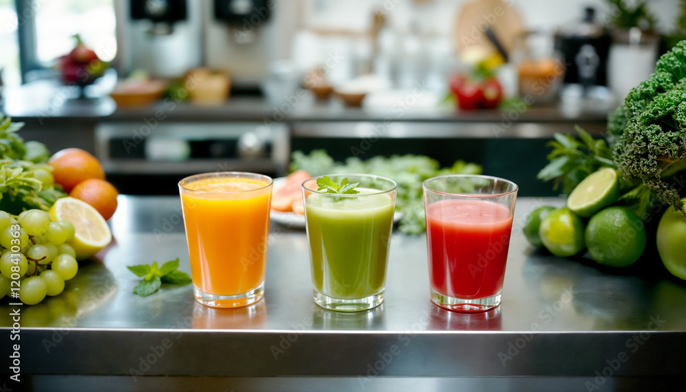 Vibrant Wellness Juice Display: Organic Cold-Pressed Beverages in Natural Light for Healthy Lifestyle Photography Vibrant Wellness Juice Display: Organic Cold-Pressed Beverages in Natural Light for Healthy Lifestyle Photography