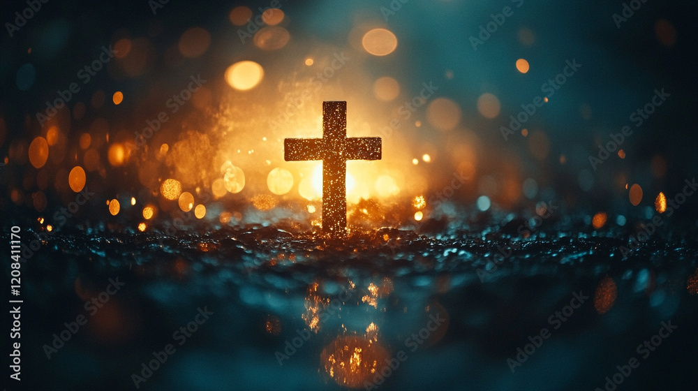 A sleek, modern Christian cross set against a minimalist, bright backdrop with a blurred effect, creating an empty, symbolic space on the side representing chaos and faith
A sleek, modern Christian cross set against a minimalist, bright backdrop with a blurred effect, creating an empty, symbolic space on the side representing chaos and faith