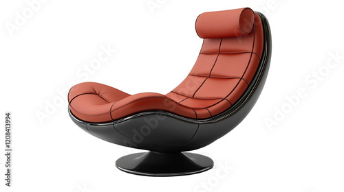 Red leather chair, modern contemporary style photo