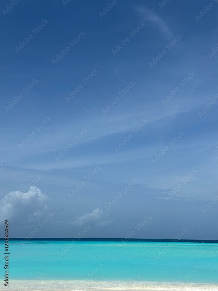 horizon view, beach with a blue sky and blue sea portrait orientation horizon view, beach with a blue sky and blue sea portrait orientation