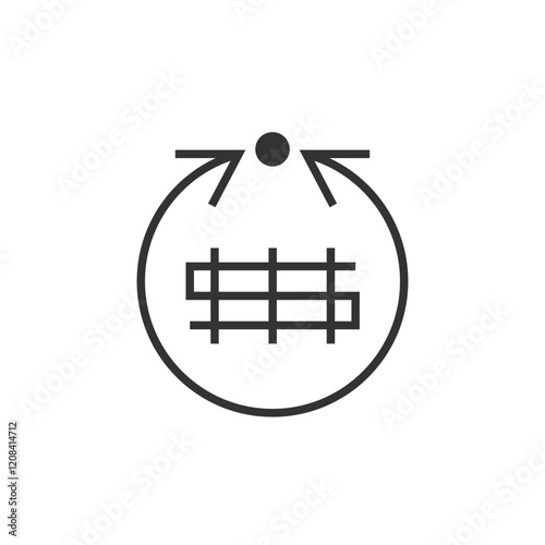 Weft adjusting, stitch row straightening sign icon. Graphical symbol modern, simple, vector, icon for website design, mobile app, ui. Vector Illustration