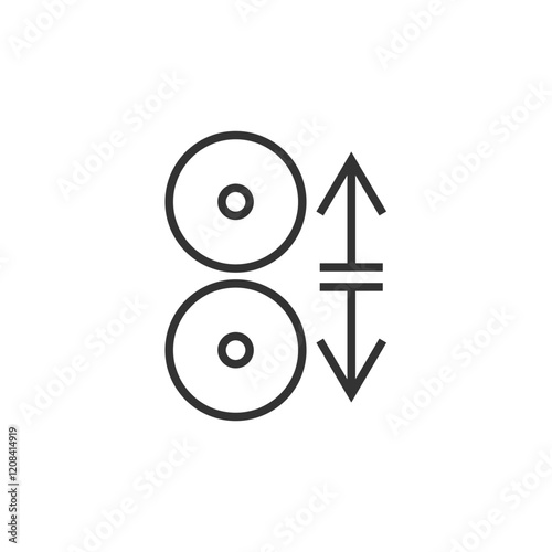 Disengagement of rollers sign icon. Graphical symbol modern, simple, vector, icon for website design, mobile app, ui. Vector Illustration