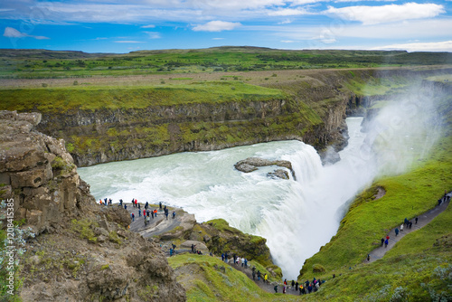 Gullfoss waterfall in the c...