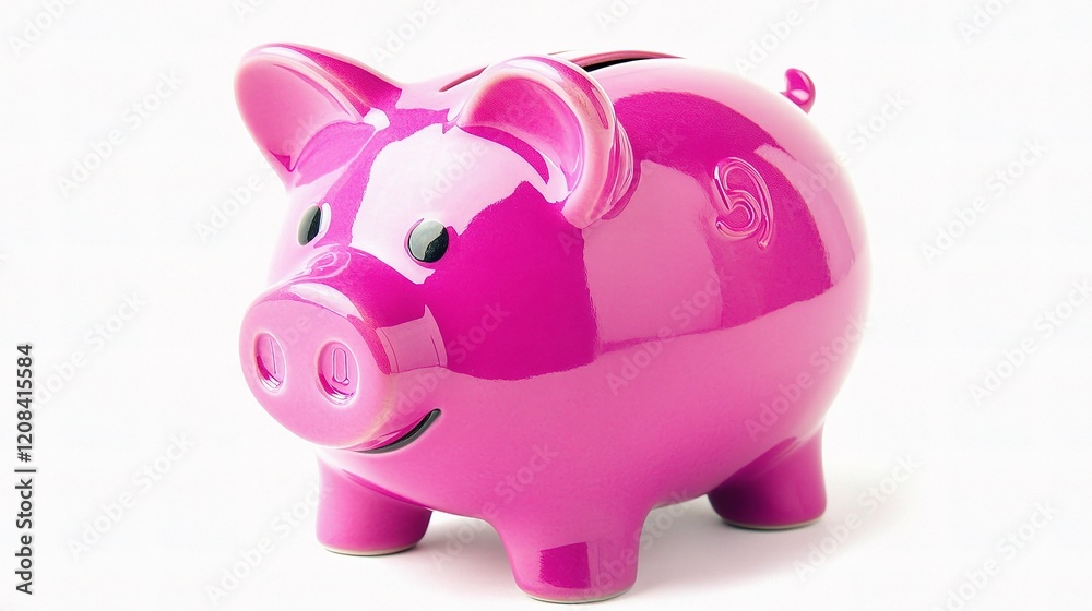 Bright Pink Piggy Bank for Saving and Preserving Money Bright Pink Piggy Bank for Saving and Preserving Money