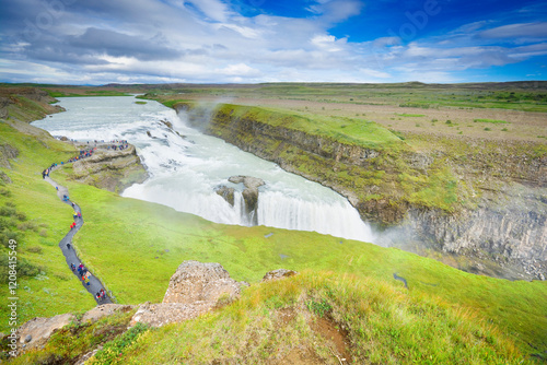 Gullfoss waterfall in the c...