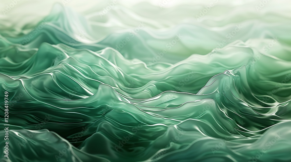 Green Tones Waves Background Green Tones Waves Background