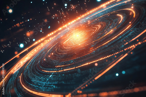 Futuristic Global Network with Digital Connections and Glowing Data Points in a Tech-Inspired Abstract Earth Design