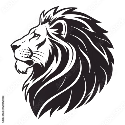 Wallpaper Mural lion side view, logo, black outline vector drawing PNG Torontodigital.ca