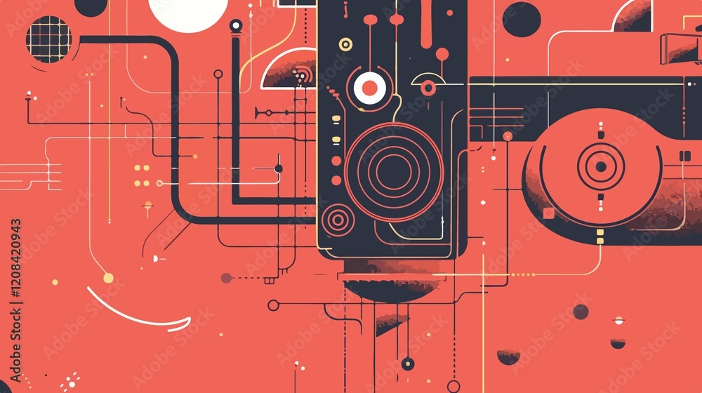 Obraz premium Modern Chatbot Service Technology Flat Vector Illustration