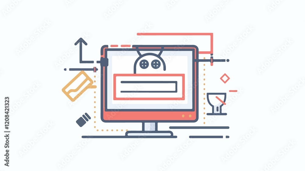 Chatbot Error Icon Flat Vector Illustration Chatbot Error Icon Flat Vector Illustration