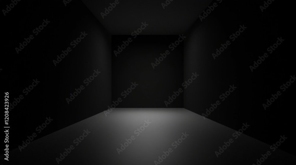 Dark Minimalistic Room with Black Background for Cinematic Use Dark Minimalistic Room with Black Background for Cinematic Use