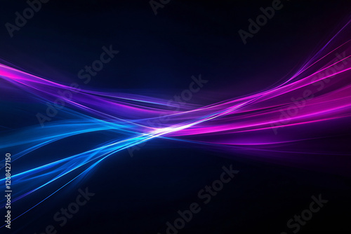 Futuristic Neon Waves with Glowing Abstract Curves, Vibrant Colors, and Digital Art Aesthetics for Modern Design and Dynamic Light Patterns