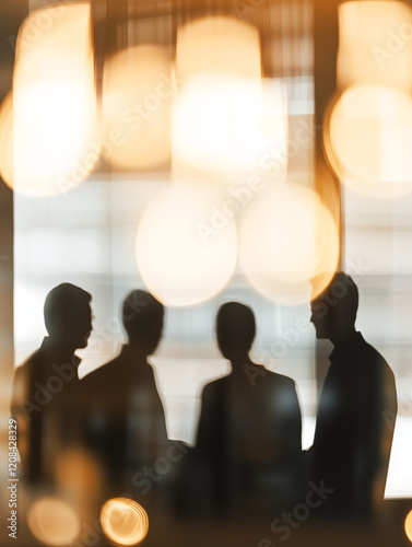 silhouette of people meeting