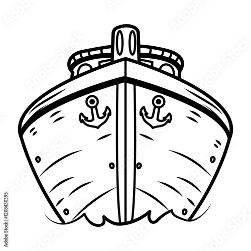 Ship hull icon in hand drawn style
