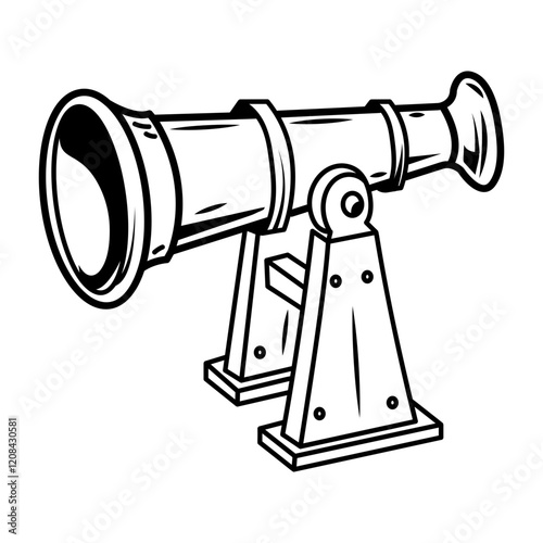 Ship signal horn icon in drawing style