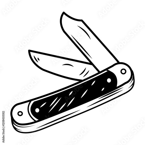 Sailor knife icon in hand drawn style