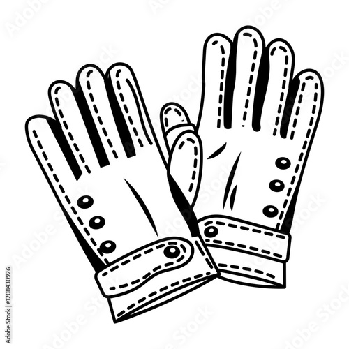 A hand drawn icon of sailor gloves