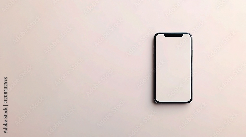 Isolated Front View of a New Smartphone on a White Background