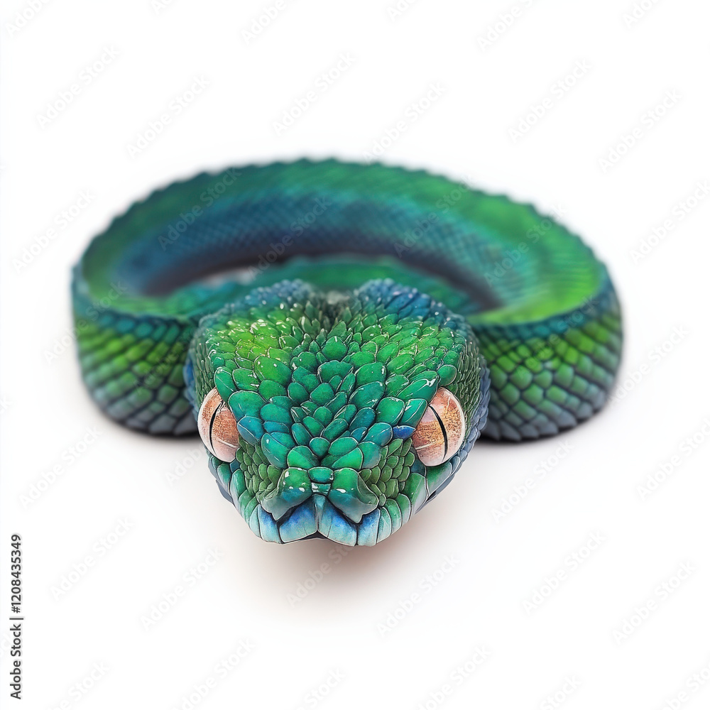 Obraz premium Emerald Green Snake Close-up.
