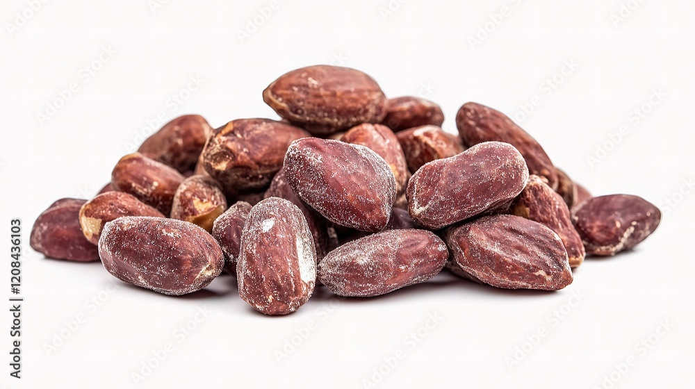 Obraz premium Roasted and Salted Peanuts on a White Background