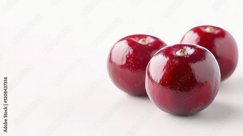 Glossy Cranberry Berries Isolated on a Light Background Glossy Cranberry Berries Isolated on a Light Background