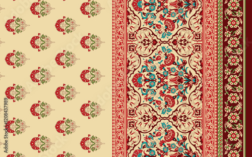 Geometrical-inspired abstract motifs with intricate details, offering diverse design possibilities for interiors and textiles.