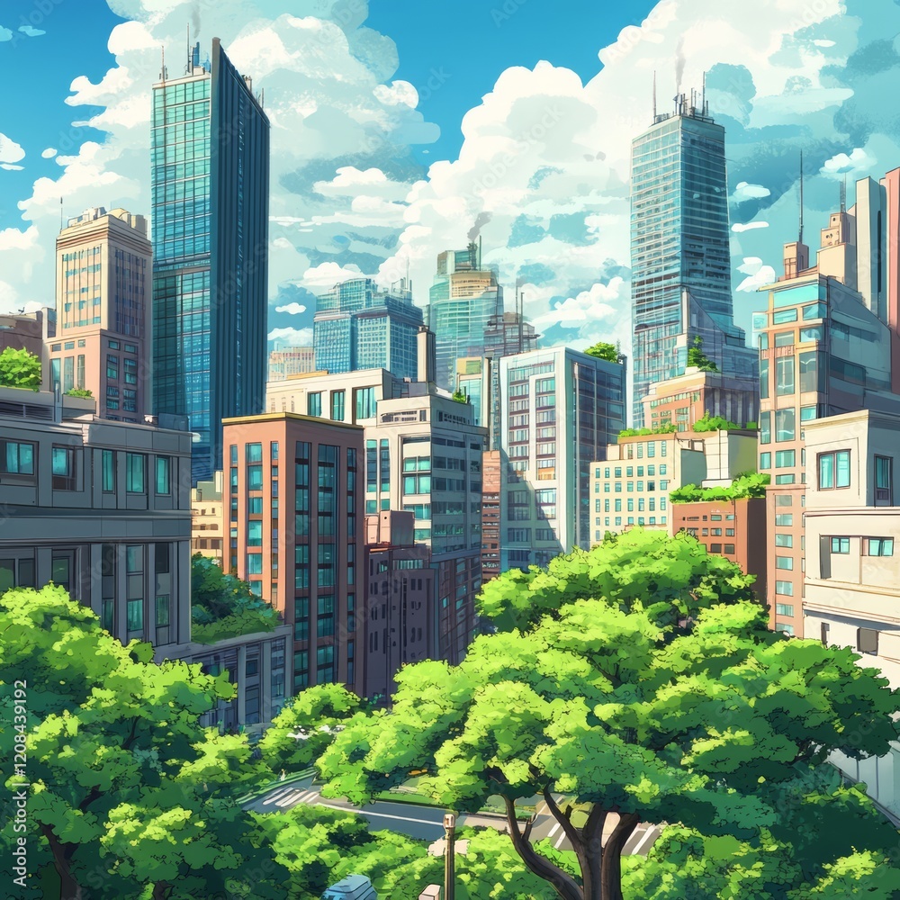 cartoon nft style about green citys cartoon nft style about green citys