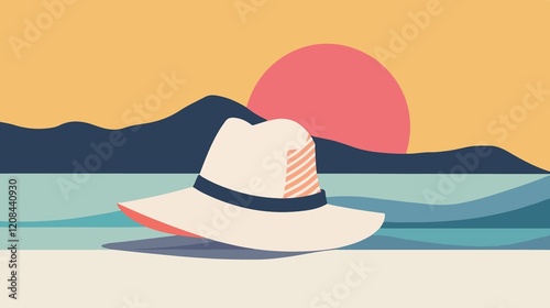 Colorful Chullo Hat Illustration - Flat Vector Design photo