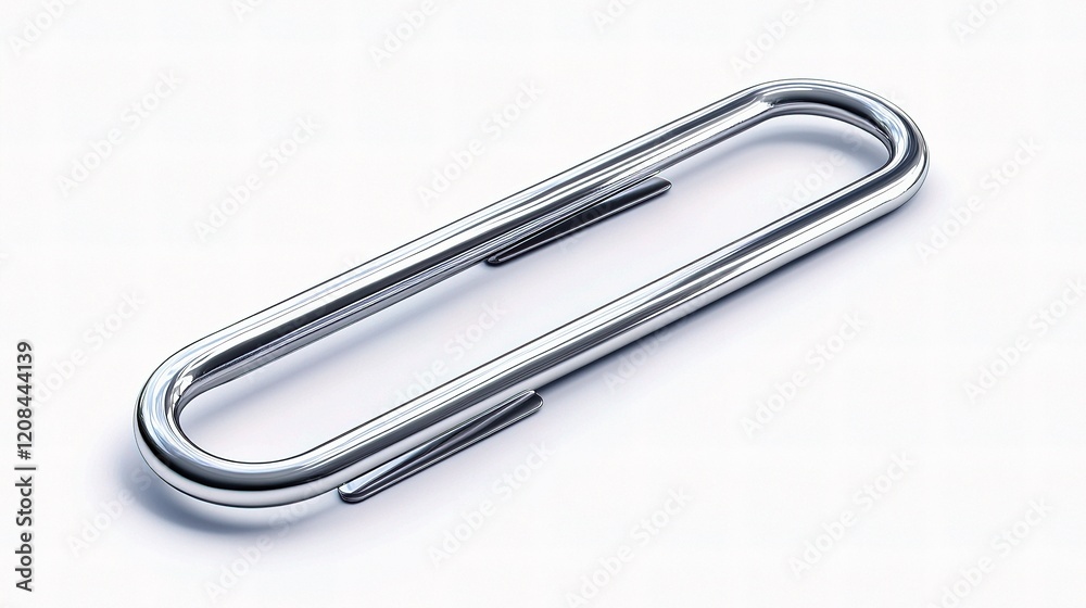 Elegant Metal Paper Clip with Detailed Texture and Design Focus Elegant Metal Paper Clip with Detailed Texture and Design Focus